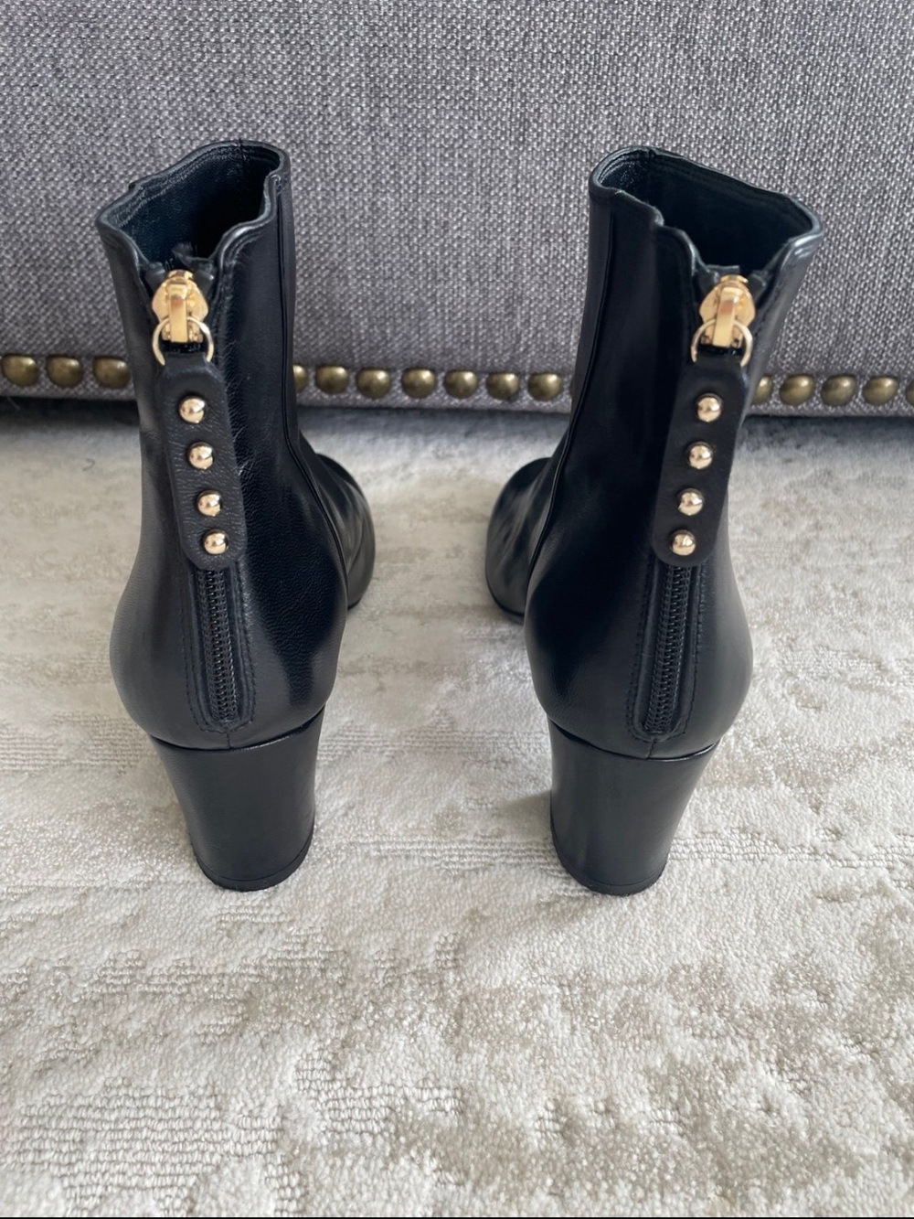 AGL Veta Precious Black Leather Ankle Boots EU 41 US 10.5